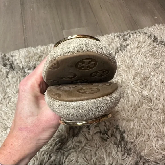 Tory Burch Gold Flats 6.5 - Picture 2 of 12